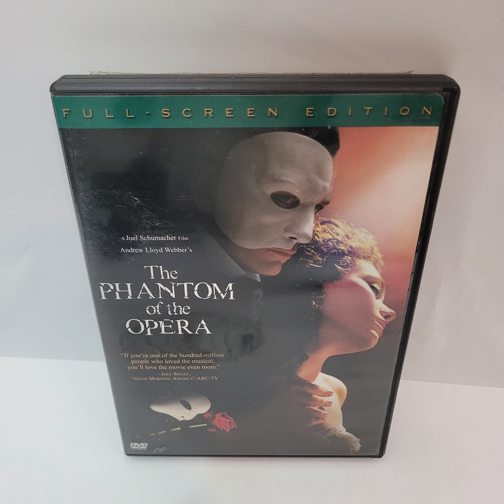 Warner Bros The Phantom of the Opera DVD Full Screen Edition 2004 Musical Movie